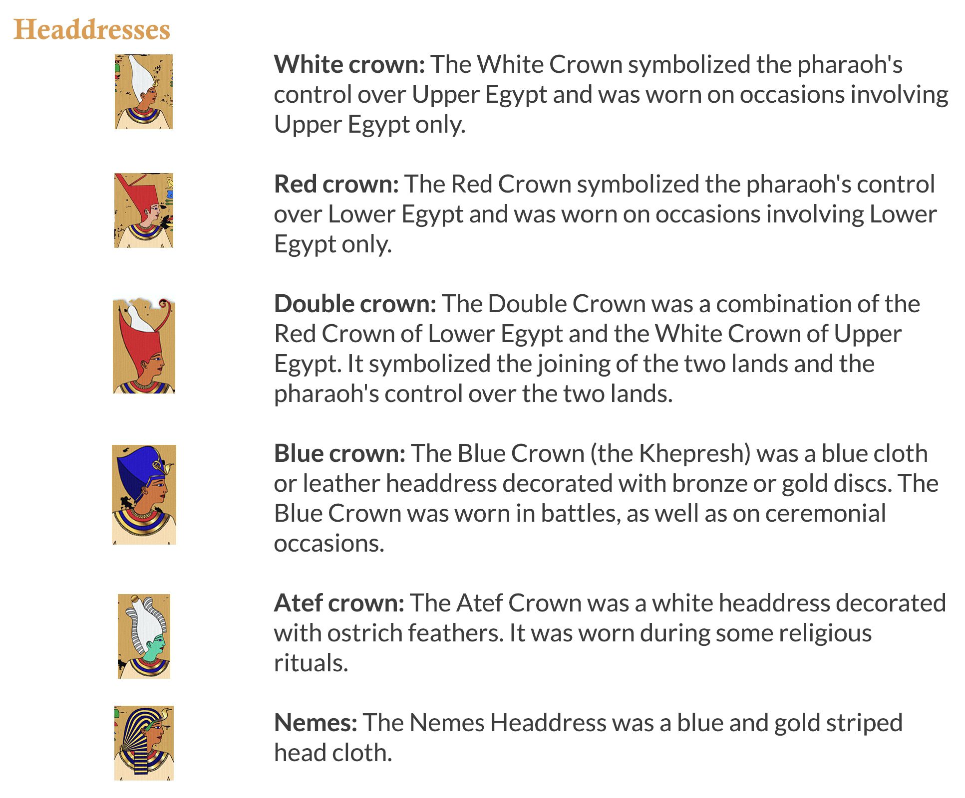Egyptian Era Headdress