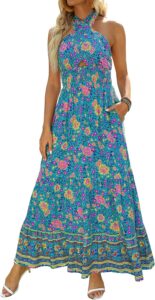 Floral Backless Maxi Dress
